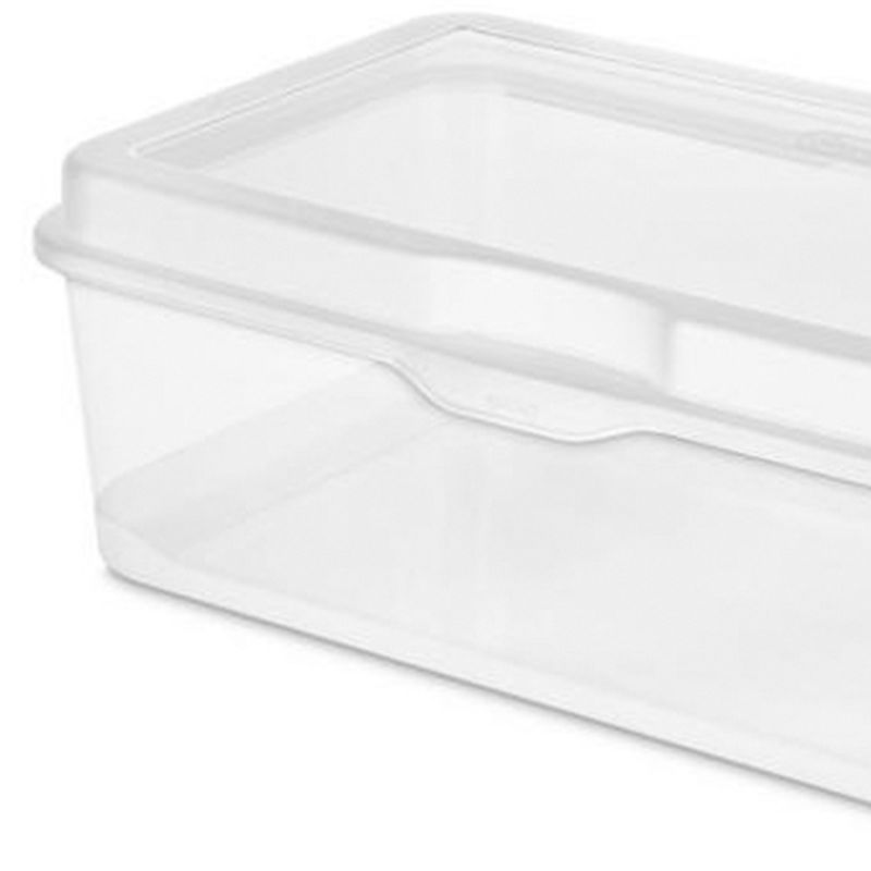 Sterilite Clear FlipTop Plastic Stacking Storage Container Tote with Latching Lid for Home Organization in Closets, Playroom, or Craft Rooms, 3 of 7