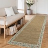 Modern Bordered Living Room Rugs, Washable Soft Floral Bedroom Rugs Non Slip, Farmhouse Solid Home Decor Carpet - 3 of 4