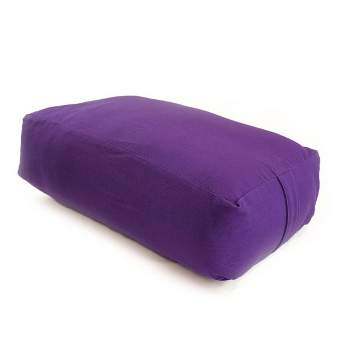 Peace Yoga Zafu Meditation Yoga Buckwheat Filled Cotton Bolster Pillow  Cushion with Premium Designs - Peacock Purple 16 x 16 Inch 