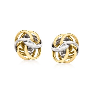 Ross-Simons Italian Sterling Silver and 18kt Gold Over Sterling Love Knot Earrings - 1 of 3