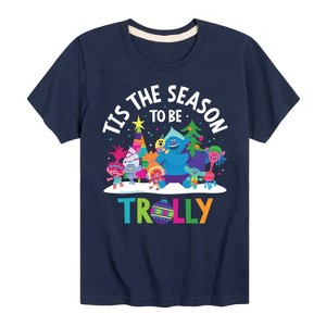 Boys' - Trolls - Christmas Tis The Season To Be Trolly Short Sleeve Graphic T-Shirt - 1 of 4