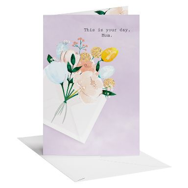 Floral Mother's Day Card for Mom, Time To Be Celebrated and Appreciate, Includes Envelope