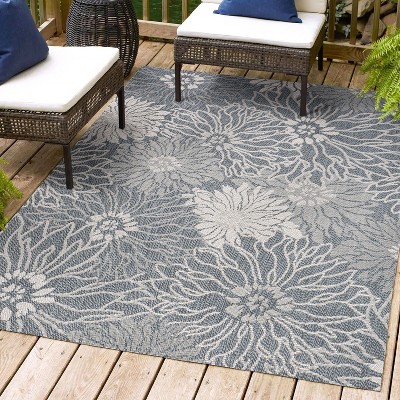 Bahamas Modern All-Over Floral Indoor/Outdoor Area Rug - JONATHAN Y