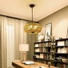 Height Adjustable 4-Light Ceiling Light,Hand Woven Rattan Shade Pendant Light,Boho Chandelier,Ceiling Lights Light Fixtures -The Pop Home - 2 of 4