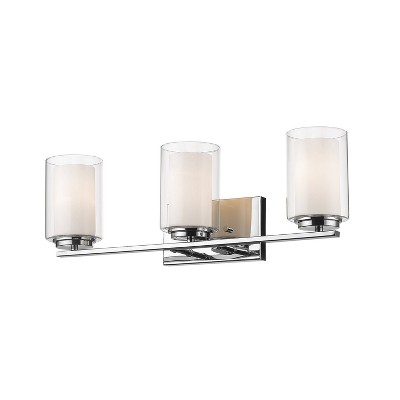 3 Light Bath Sconce with Shade Chrome - Aurora Lighting