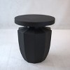 CAVINAS 20.3" Round Prep Table, Modern Round Outdoor Sofa Table, Durable Outdoor Patio Table for Garden, Black - 2 of 4