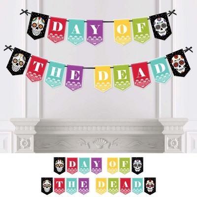 Big Dot of Happiness Day of the Dead - Sugar Skull Bunting Banner - Party Decorations - Day of the Dead