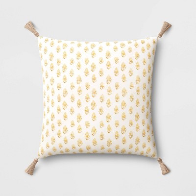 royal blue pillow with gold tassel