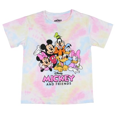 Seven Times Six Disney Kids' Mickey Mouse Mouse and Friends Portrait Graphic Tie-Dye T-Shirt Multicoloured
