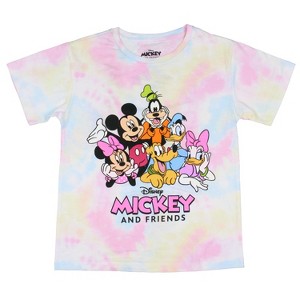 Seven Times Six Disney Kids' Mickey Mouse Mouse and Friends Portrait Graphic Tie-Dye T-Shirt Multicoloured - 1 of 4