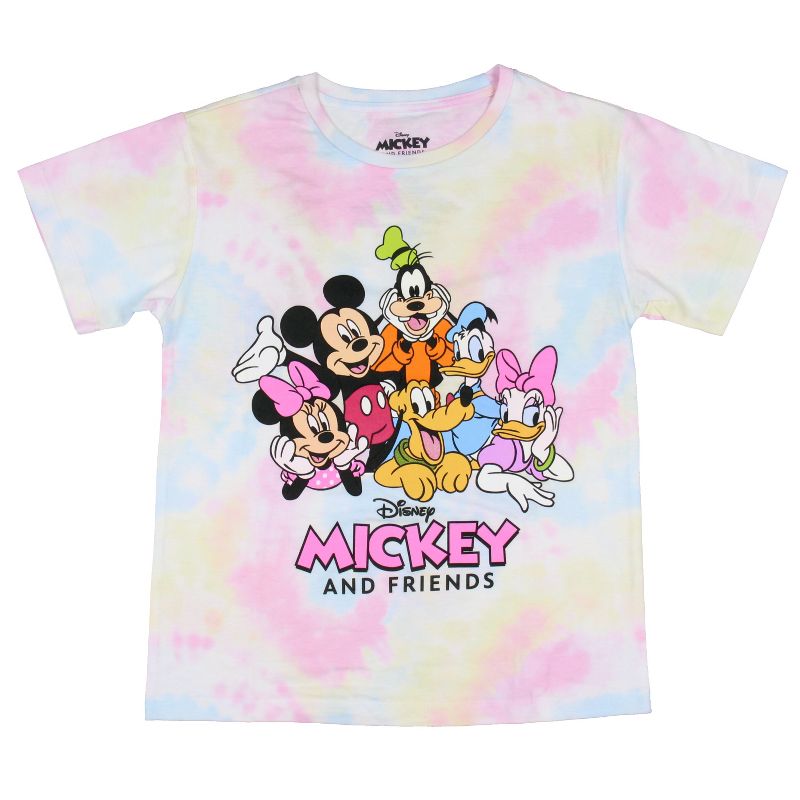 Disney Kids' Mickey Mouse Mouse and Friends Portrait Graphic Tie-Dye T-Shirt, 1 of 5