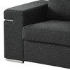 Linen Accent Chair with Removable Cushions, Full Foam Seat and Stainless Steel Legs for Living Room - 3 of 4