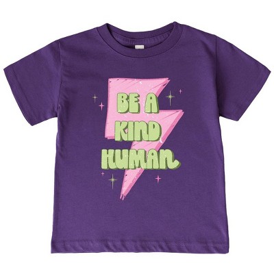 The Juniper Shop Be A Kind Human Lightning Bolt Toddler Short Sleeve Tee