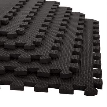 Eva 50 x 50cm Black Solid Interlock Foam Mats - 4 Pack - Bunnings Australia
