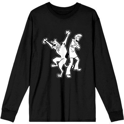 Scooby Doo Shaggy and Scooby Men's Black Long Sleeve Tee-XS