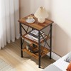 VECELO Modern X-Design Nightstand, End/Side Table with 3 Storage Shelves for Bedroom or Living Room - 2 of 4