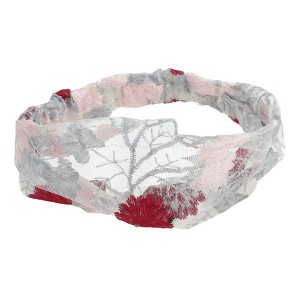 Unique Bargains Women's Floral Embroidery Lace Wide Headband 1 Pc - 1 of 4