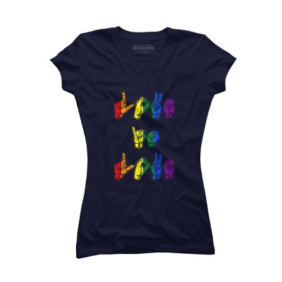 Adult Design By Humans Love Is Love Sign Language Pride By ToruSanogawa T-Shirt