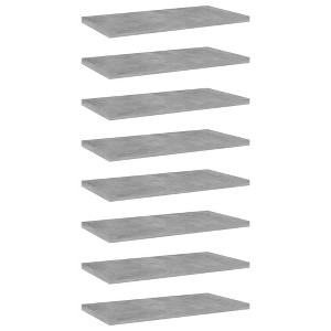 vidaXL Bookshelf Boards 8 pcs Concrete Gray 15.7"x7.9"x0.6" Engineered Wood - 1 of 4
