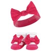 Hudson Baby Infant Girls Headband and Socks Giftset, Pink White, One Size - 3 of 4