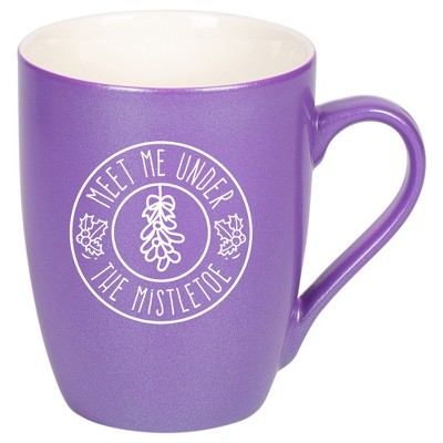 Elanze Designs Meet Me Under The Mistletoe Passion Purple 10 ounce New Bone China Coffee Cup Mug