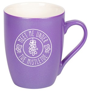 Elanze Designs Meet Me Under The Mistletoe Passion Purple 10 ounce New Bone China Coffee Cup Mug - 1 of 4