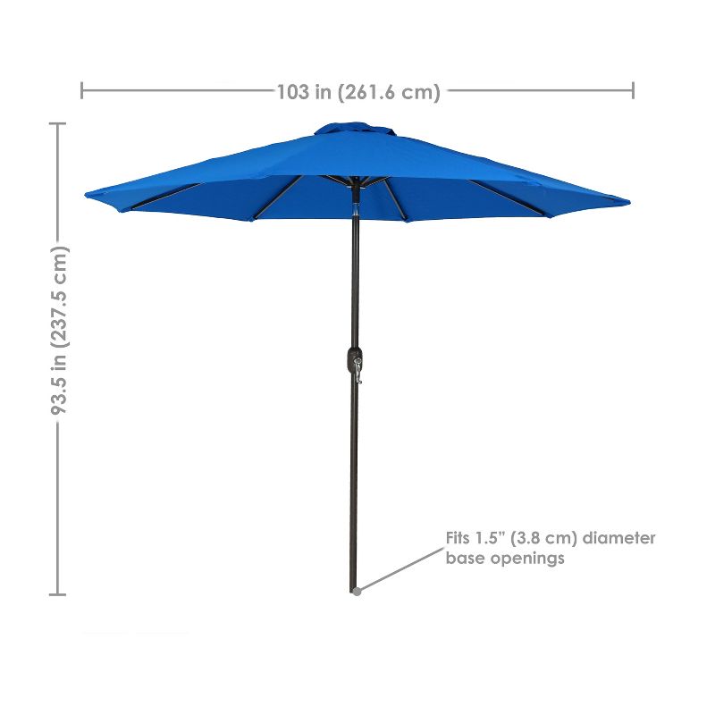 Sunnydaze Outdoor Aluminum Solution-Dyed Sunbrella Patio Umbrella with Auto Tilt and Crank - 9', 4 of 10