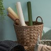 Gulches Round Cone Woven Resin Wicker Basket with Handles£¬Chocolate Brown£¬For Clothes, Towels, Canvas, Toys, Magazine Storage and Home Decoration - 2 of 4