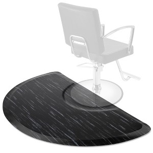 Saloniture Salon & Barber Shop Chair Anti-Fatigue Floor Mat - Black Semi Circle - 1 of 4