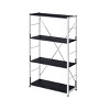 INFURNIC Decorative Bookshelf 4 Tier Storage Shelf with Sturdy Chrome Metal Frame and Modern Minimalist Design, Black, 11"*24"*42" - 4 of 4