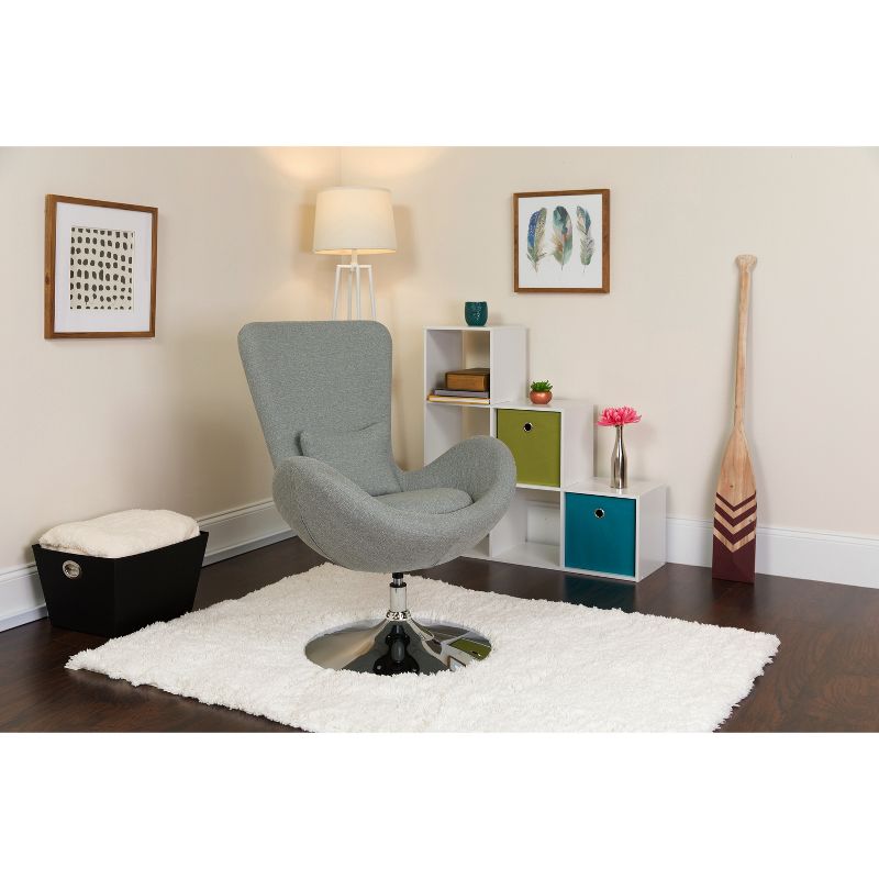 Flash Furniture Egg Series Side Reception Chair with Bowed Seat, 2 of 11