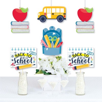 Big Dot of Happiness Back to School - Backpack, School Bus, Apple and Books Decorations DIY First Day of School Classroom Essentials - Set of 20