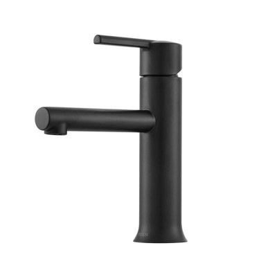 Matte Black Single Handle Bathroom Faucet with Low Arc Spout