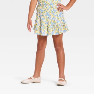 Girls' Tiered Crinkle Knit Skirt - Cat & Jack™ - 1 of 3