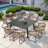 Crestlive Products Patio Expandable Dining Sets All Weather Aluminum Outdoor Indoor Rectangular Folding Extension Table with Chairs for 8 People - 2 of 4