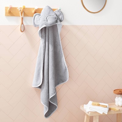 Baby Elephant Hooded Towel - Cloud Island&#8482; Gray_2