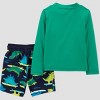 Toddler Boys' Dino Print Rash Guard Set - Just One You® made by carter's Light Teal Green - image 2 of 3