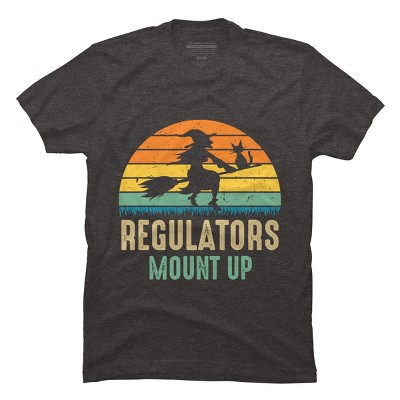 Men's Design By Humans Regulators Mount Up Halloween Witch By RedBirdLS T-Shirt