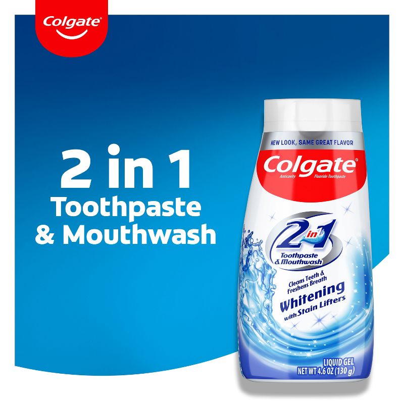 Colgate 2-in-1 Whitening Gel Toothpaste and Mouthwash - 4.6oz, 4 of 9
