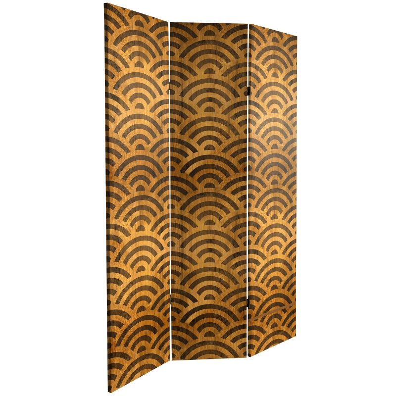 6&#34; Double Sided Japanese Wood Pattern Canvas Room Divider Brown - Oriental Furniture, 6 of 10