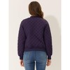 INSPIRE CHIC Women's Quilted Zip-Up Raglan Sleeves Bomber Jacket - 3 of 4