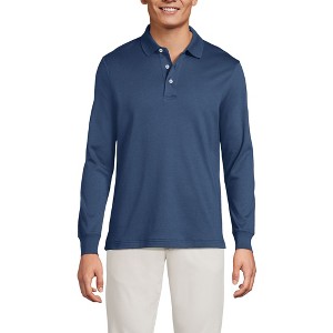 Lands' End Men's Long Sleeve Cotton Supima Polo Shirt - 1 of 4