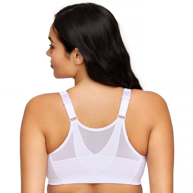 Glamorise Womens MagicLift Front-Closure Posture Back Wirefree Bra 1265 White, 2 of 5