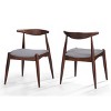 Mid-Century Modern Dining Chair Set of 2 with Cushioned Seat & Rubberwood Frame for Dining Room-Baofuwish - 3 of 4