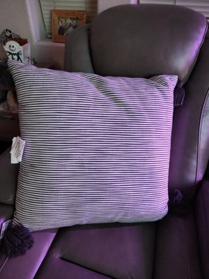 18x18 Center Stripes Tassel Throw Pillow Dark Gray/cream - Hearth & Hand™  With Magnolia : Target