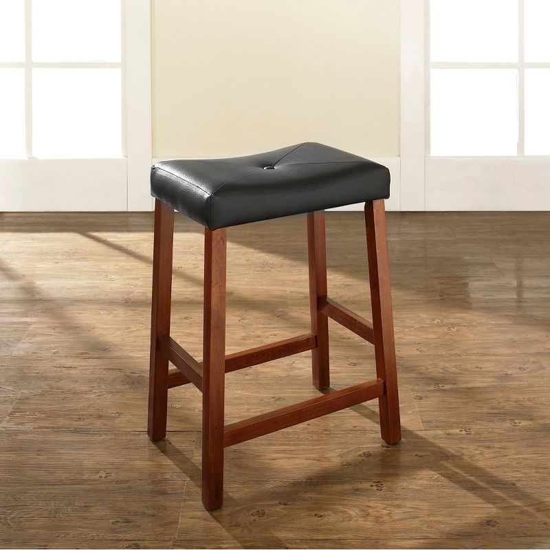Set of 2 24" Upholstered Saddle Seat Counter Height Barstools  - Crosley, 3 of 7