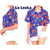 LA LEELA Women's Casual Beach Hawaiian Blouses Shirt Hawaii Blouse Short Sleeve Dress Tops Tee Button Down Summer Shirts for Women - 3 of 4