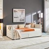 Sofa Beds With Storage,Modern Velvet Upholstered Sofa Bed With Button Tufted Sofa Bed Frame With Drawers,Bedroom Living Room Furniture-Cuddlewood - 2 of 4