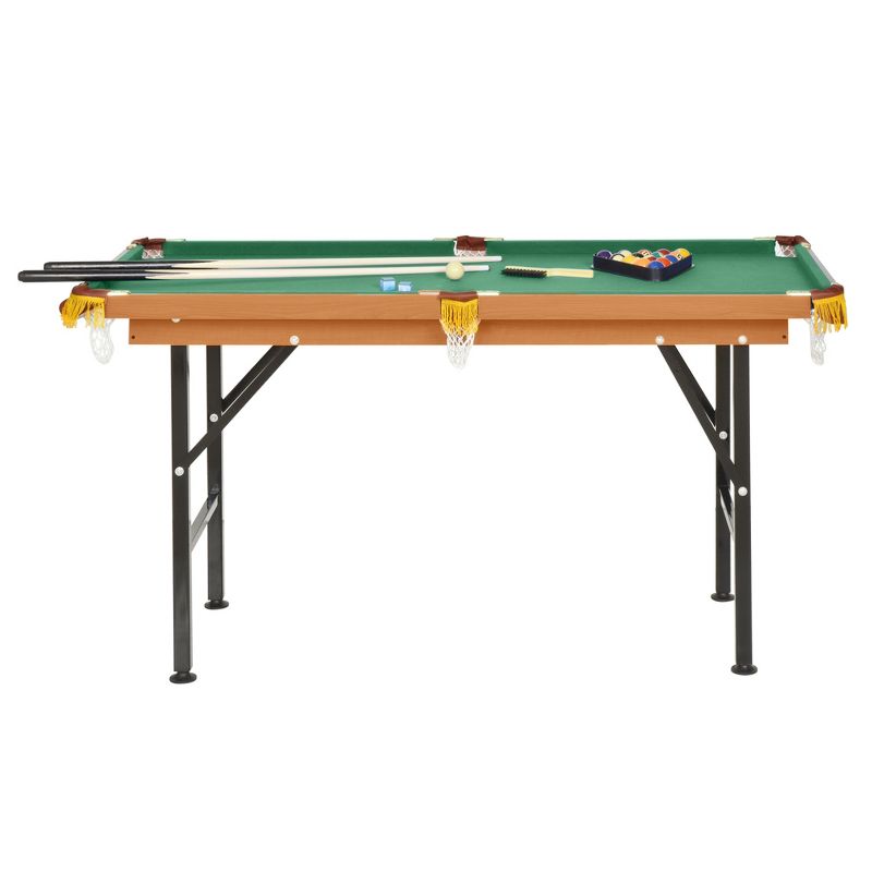 Soozier 55'' Portable Folding Billiards Table Game Pool Table for Kids Adults With Cues, Ball, Rack, Brush, Chalk, 4 of 9
