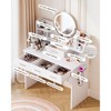 HYLEORY Vanity Desk with Mirror, Power Outlet and Light, Makeup Table with 3 Drawers,2 Color Modes Available for Bedroom - 4 of 4